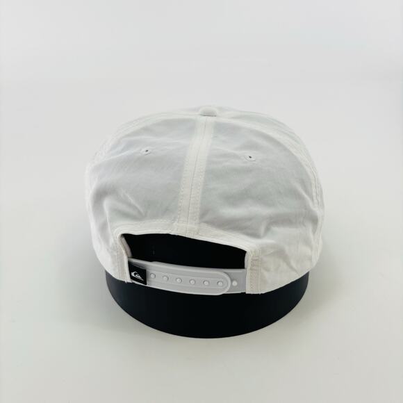 Quicksilver Plye SnapBack Hat Cap White Script Surf Skate One Size Adj - Picture 3 of 6